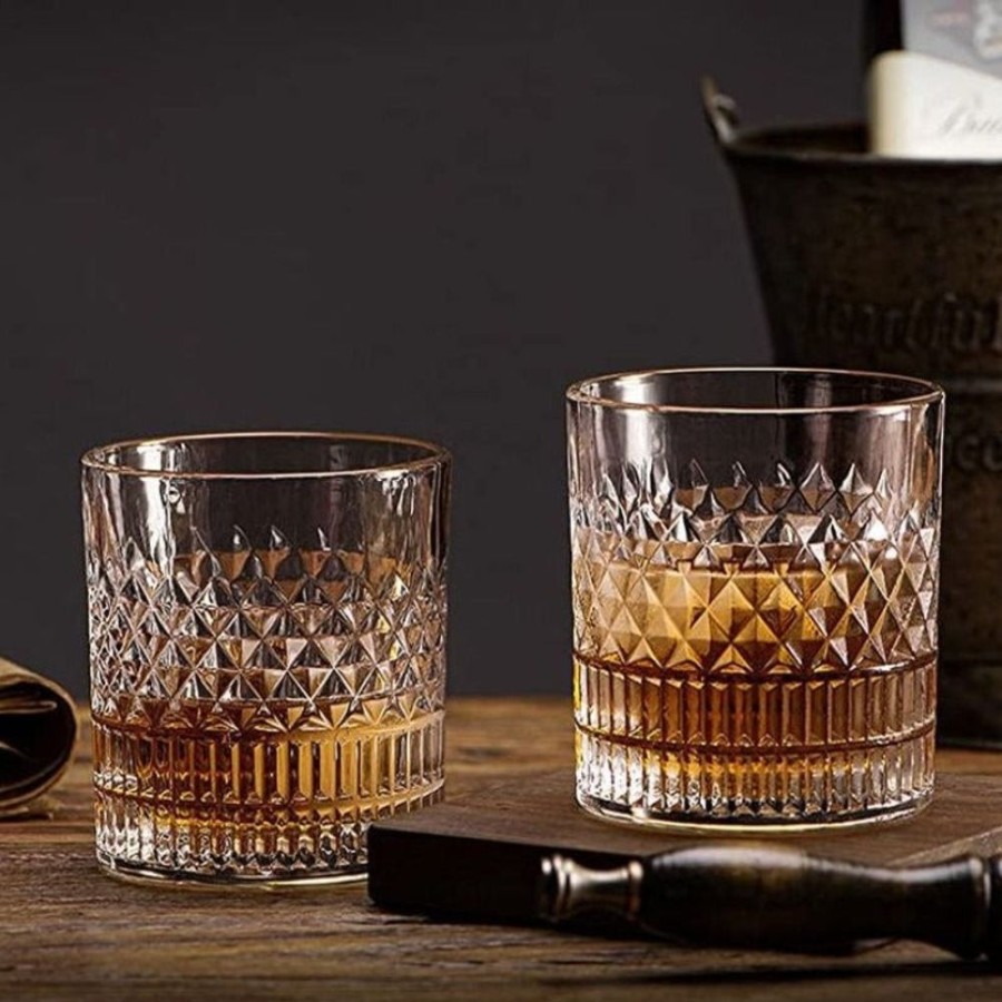 Barware GARY/YCL-005-2023/SEA | Diamond Whiskey Glass Gift Set Of 4