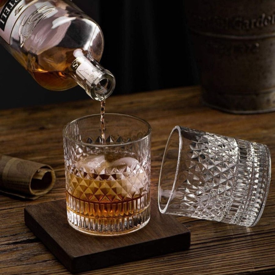 Barware GARY/YCL-005-2023/SEA | Diamond Whiskey Glass Gift Set Of 4