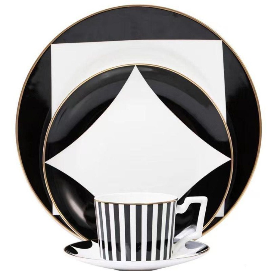 Servewareserveware LUCKY | Greyscale Plates Black & White