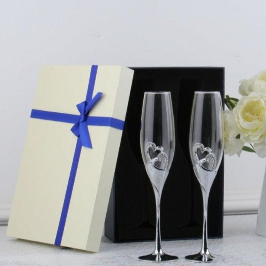 Barware Gaurav | Love Champagne Flute Gift - Set Of 2