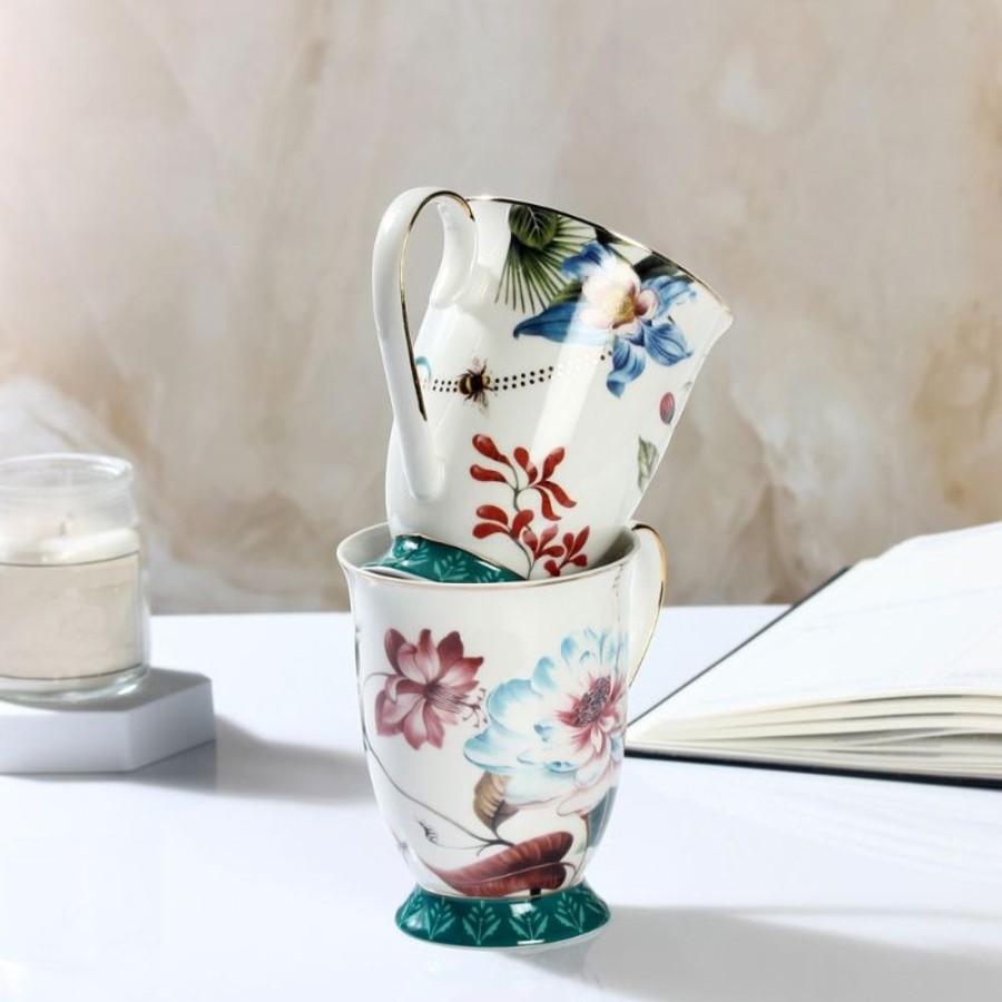 Tea & Coffeetea & Coffee GIOR/18/23-24/LOC | Floral Ceramic Mug - Set Of 2