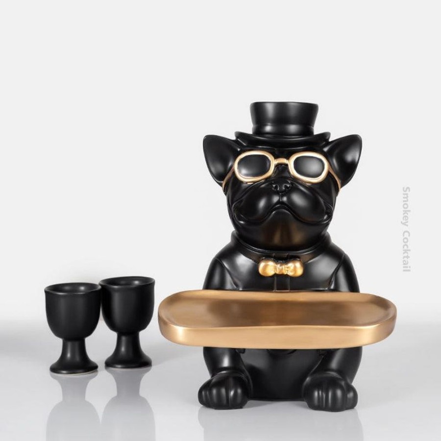 Decor HYHO/23-24/028/LOC | Bulldog Tray Sculpture