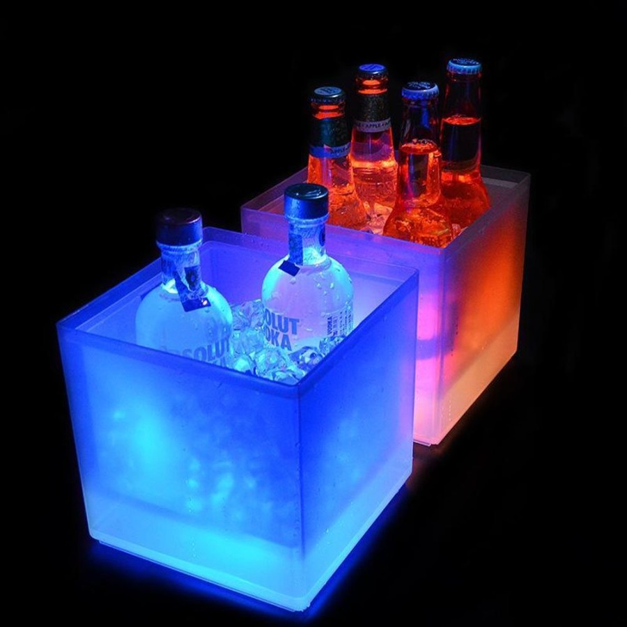 Barware Gaurav | Led Square Double Layer Ice Bucket