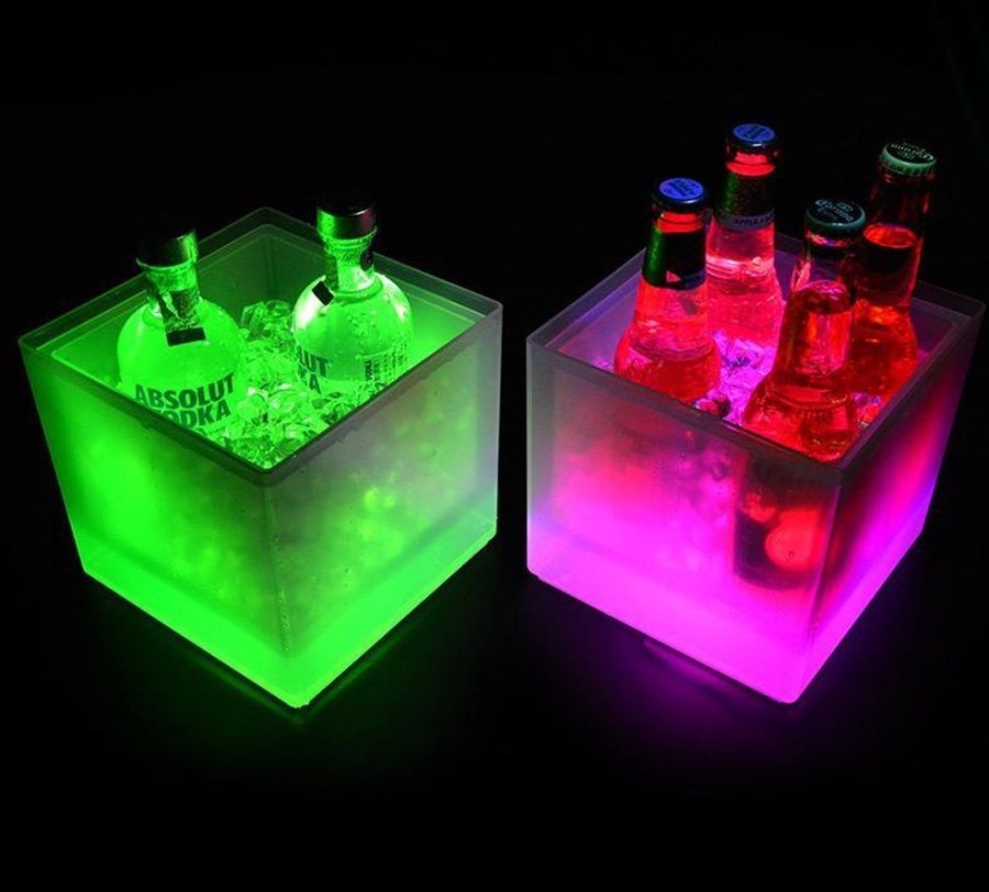 Barware Gaurav | Led Square Double Layer Ice Bucket