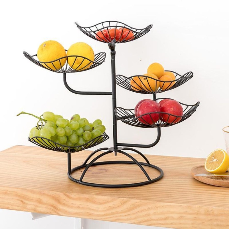 Servewareserveware GARY/YCL-005-2023/SEA | Lotus Leaf Metal Fruit Stand Black