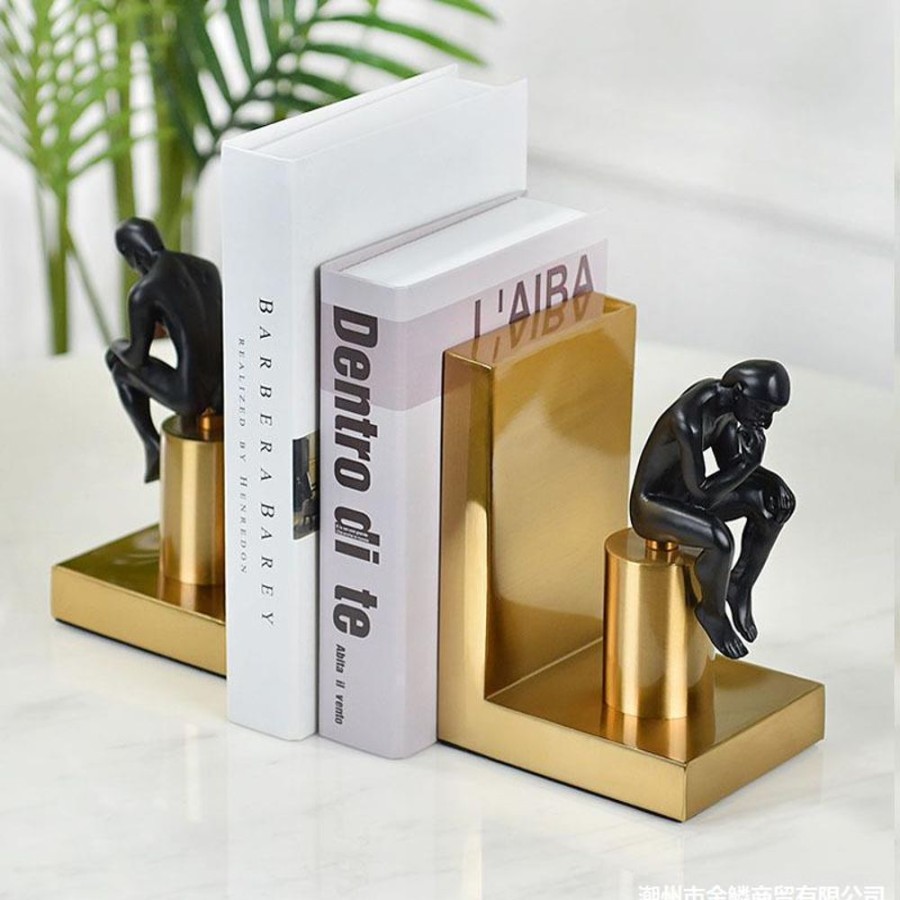 Decor Gaurav | Mastermind Bookend - Set Of 2 Gold