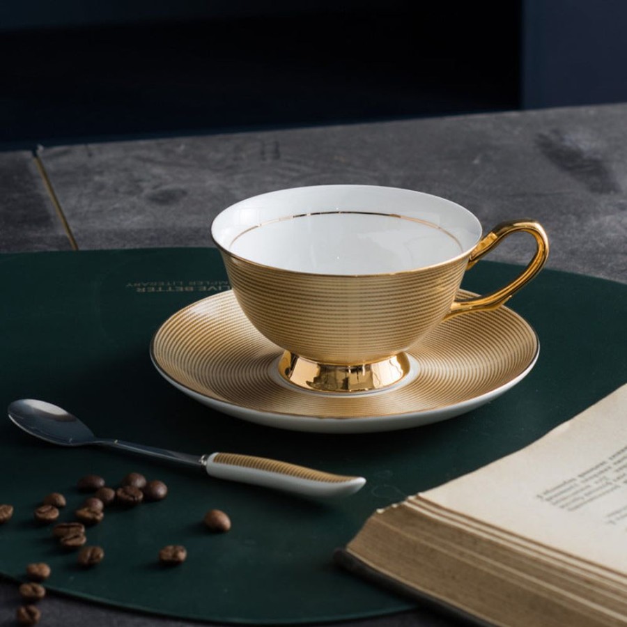 Tea & Coffeetea & Coffee GARY/YCL-020-2023/SEA | Elegant Porcelain Cup & Saucer - Set Of 2