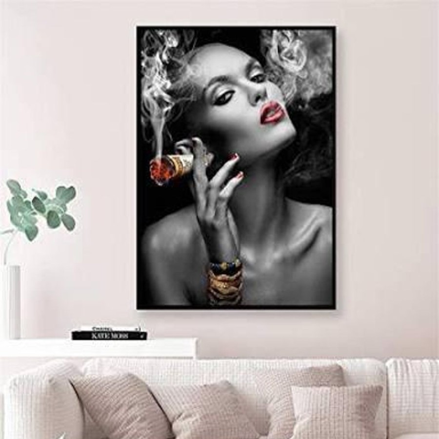 Decor SmoOnline Cocktail | Cigar Girl Modern Wall Painting