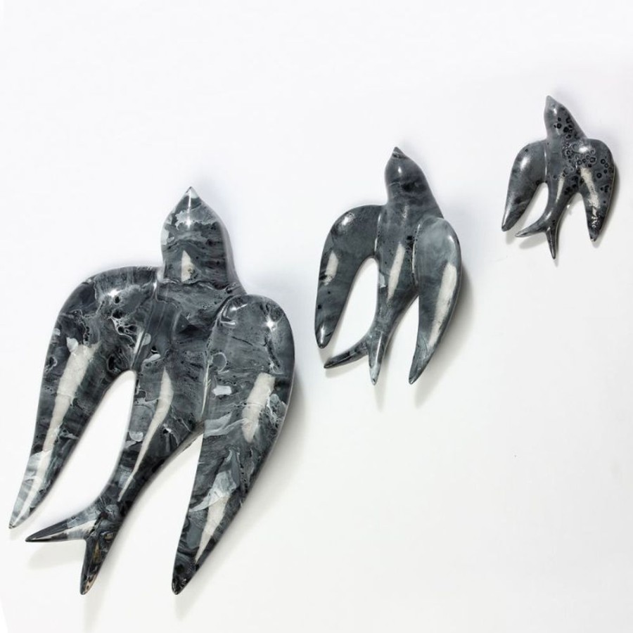 Decor NUGL/23-24/142/LOC | Flying Birds - Set Of 3 Grey