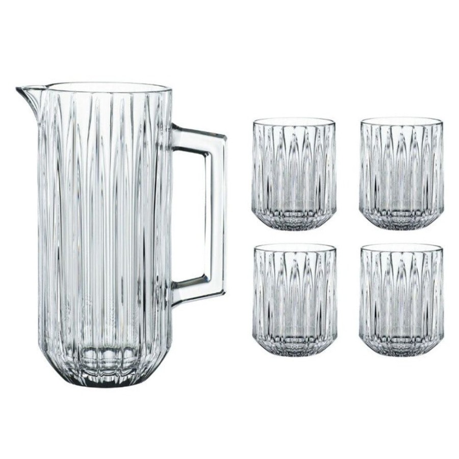 Barware CEES/23-24/0018/LOC | Jules Crystal Pitcher And Glass-Set Of 5-Made In Germany