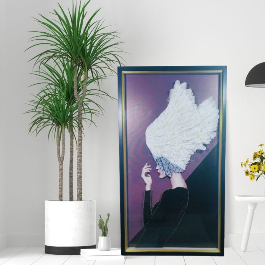 Decor GARY/YCL-020-2023/SEA | Luxury Wall Art: Lady With Feather