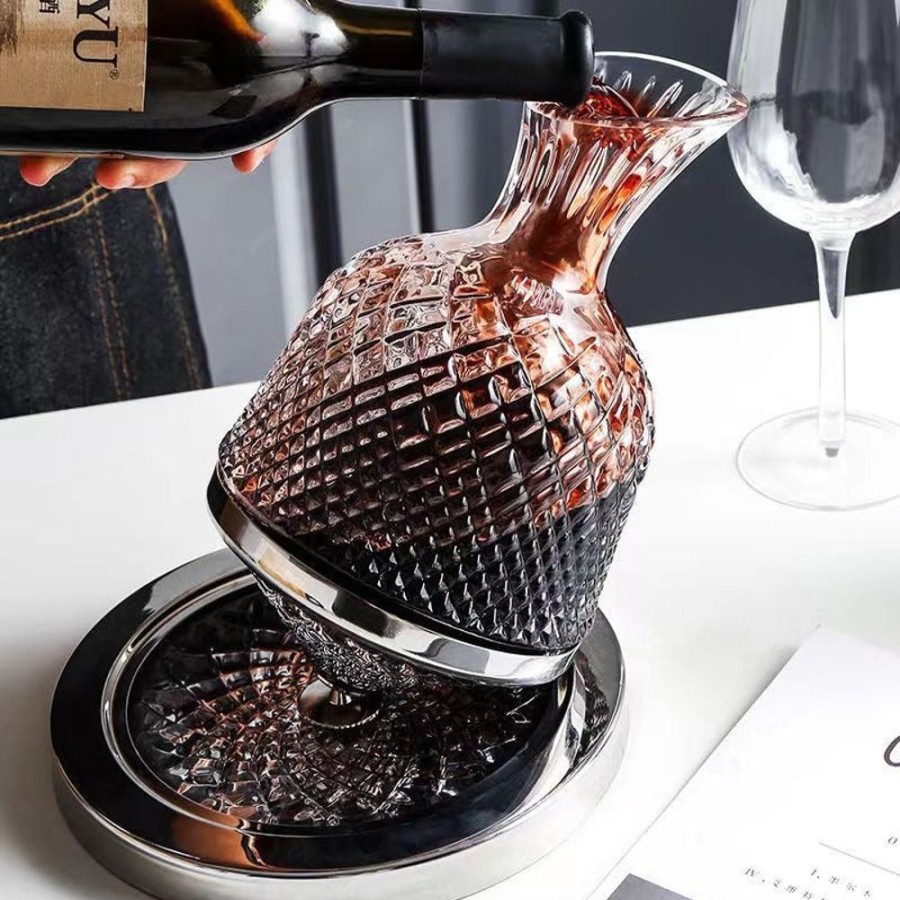 Barware GARY/YCL-042-2023/SEA | Diamond Rotational Wine Decanter - Hand Made