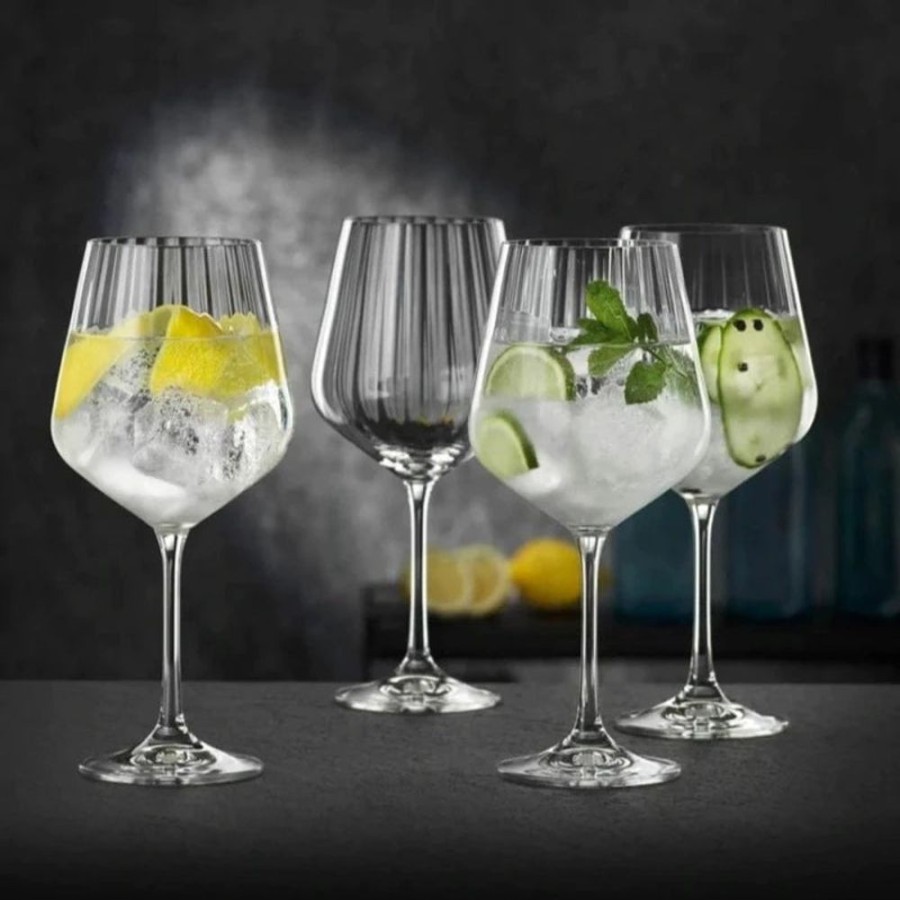 Barware CEES/23-24/0018/LOC | Crystal Streak Spritz Stem Glass - Set Of 4