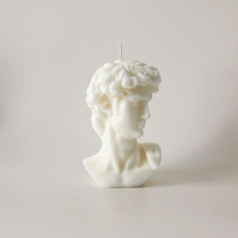 Decor ANNA | King David Candle - Set Of 2 White ( Color May Slightly Vary )