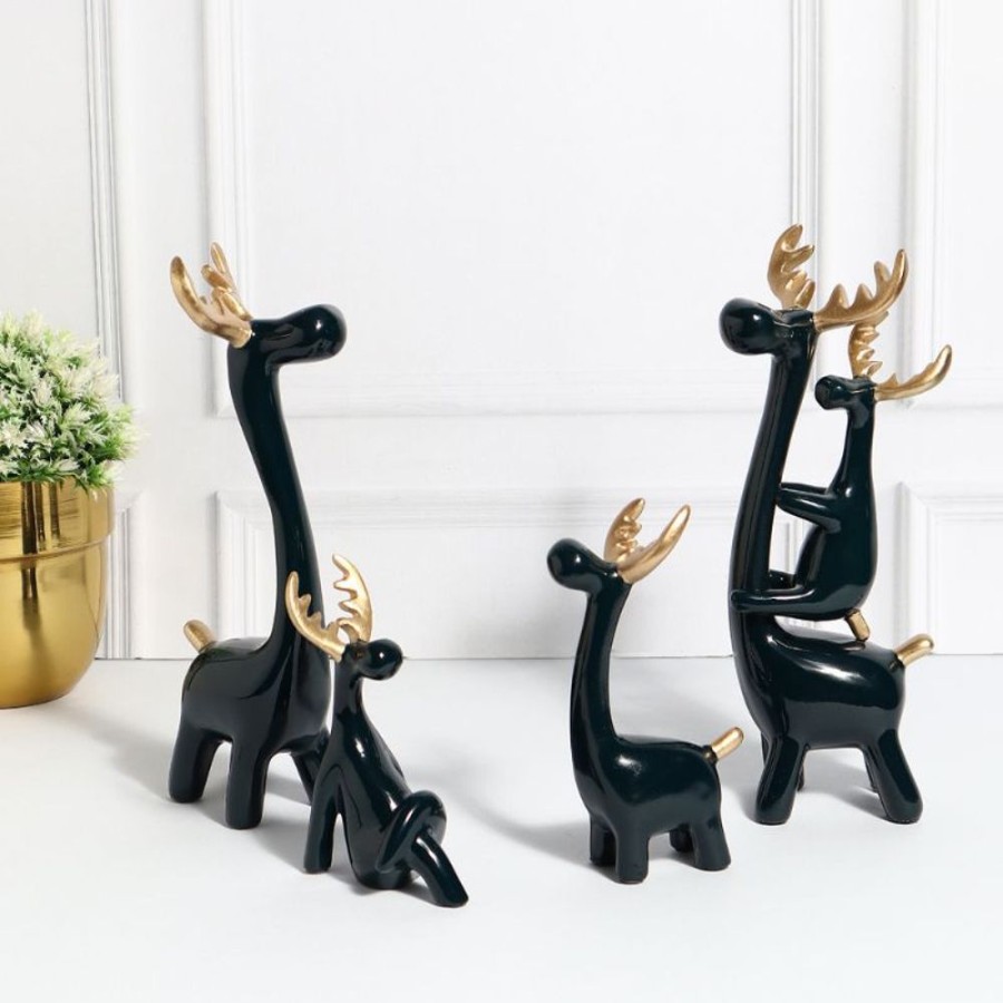 Decor NUGL/23-24/112/LOC | Cute Elk Family Creatives - Set Of 5