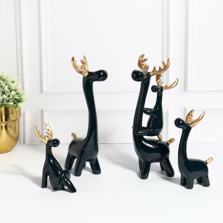 Decor NUGL/23-24/112/LOC | Cute Elk Family Creatives - Set Of 5