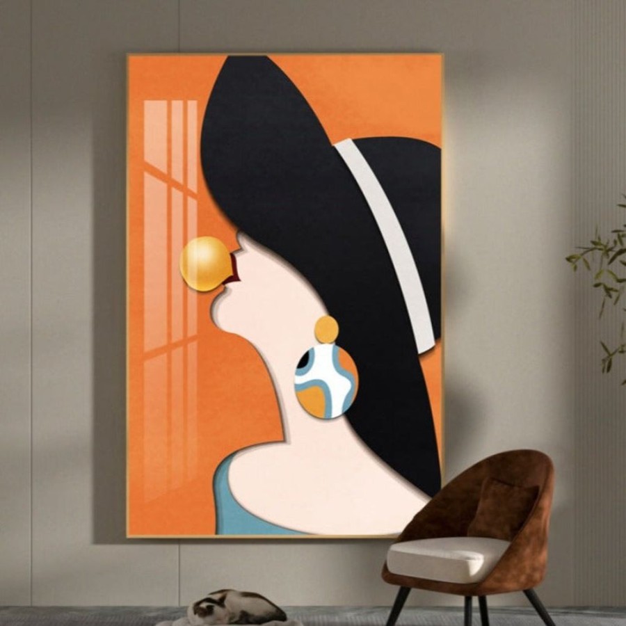 Decor GARY/YCL-020-2023/SEA | Girl In A Hat Wall Painting