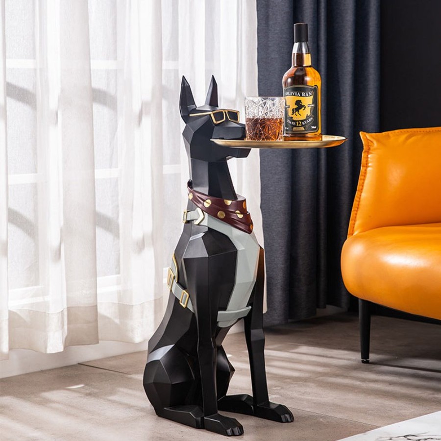 Decor GARY/YCL-020-2023/SEA | Doberman Butler Sculpture