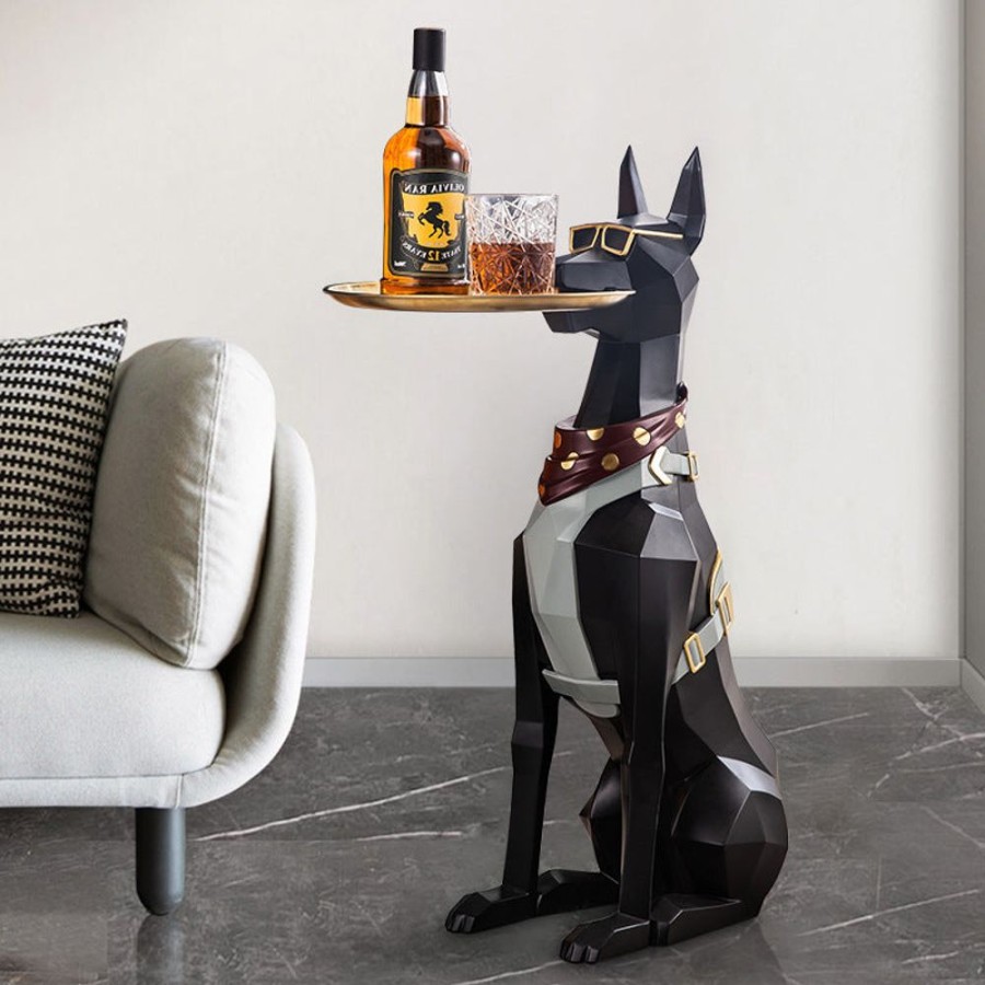 Decor GARY/YCL-020-2023/SEA | Doberman Butler Sculpture