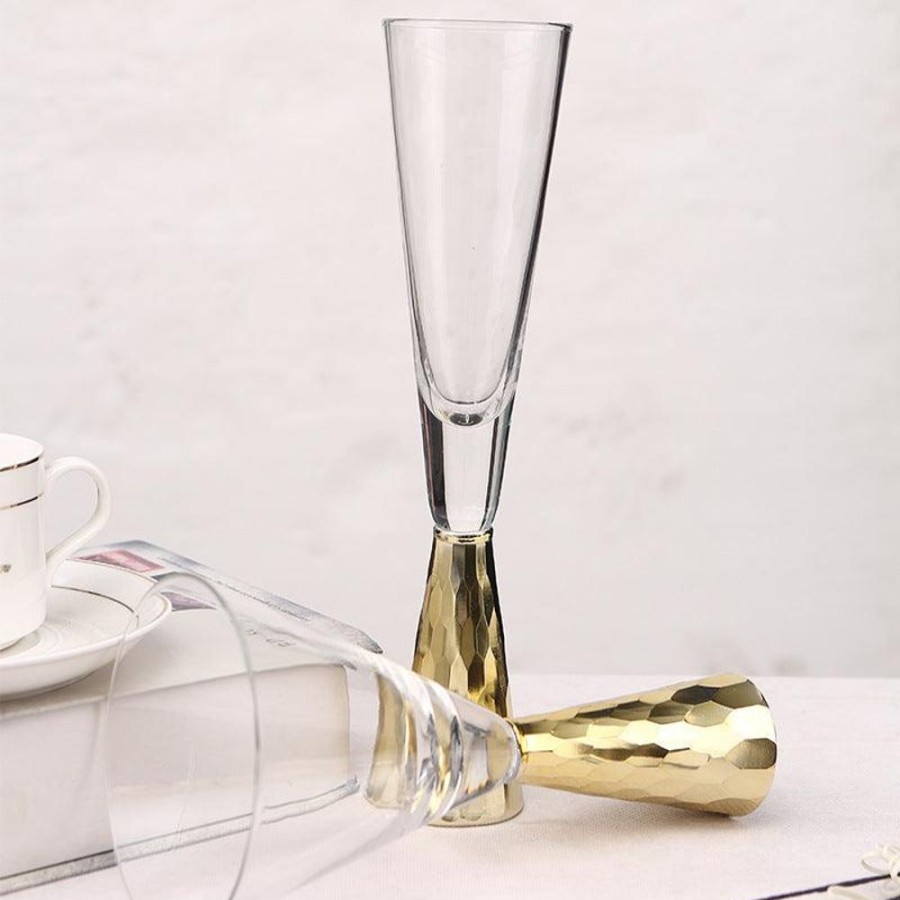 Barware GARY/YCL-005-2023/SEA | Star Gold Flute Glass - Set Of 2