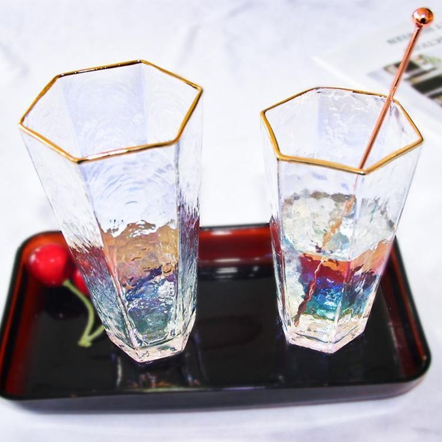 Barware LUCKY | Pitted Tall Glass - Set Of 2 Transparent