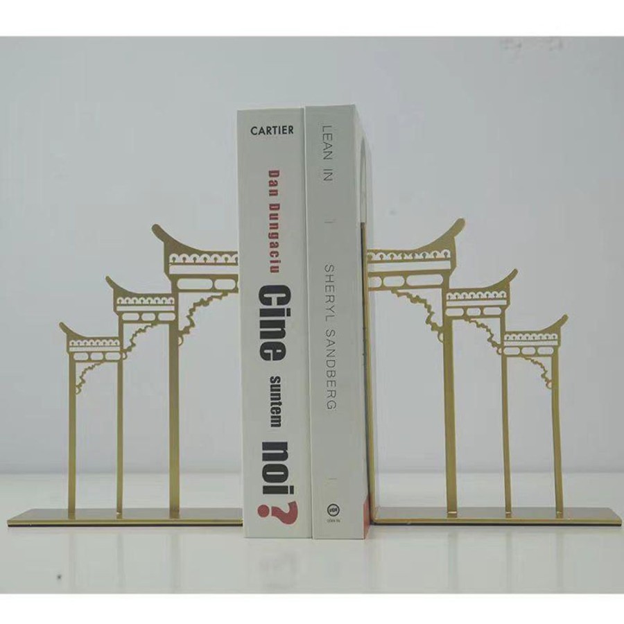 Decor LUCKY | Monument Bookend - Set Of 2 Golden